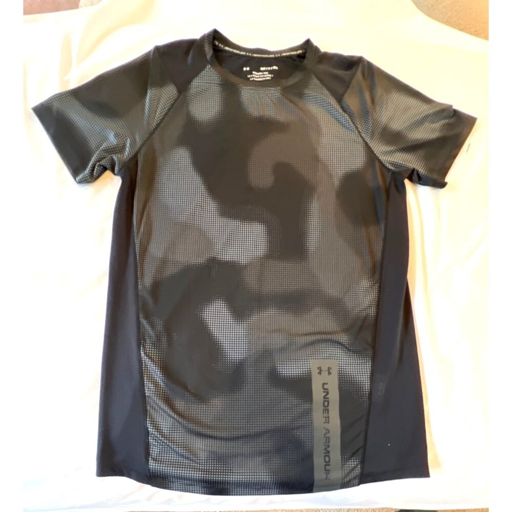 Under Armour MK1 Tee Black/Gray Mens S Lightweight Polyester & Elastane
